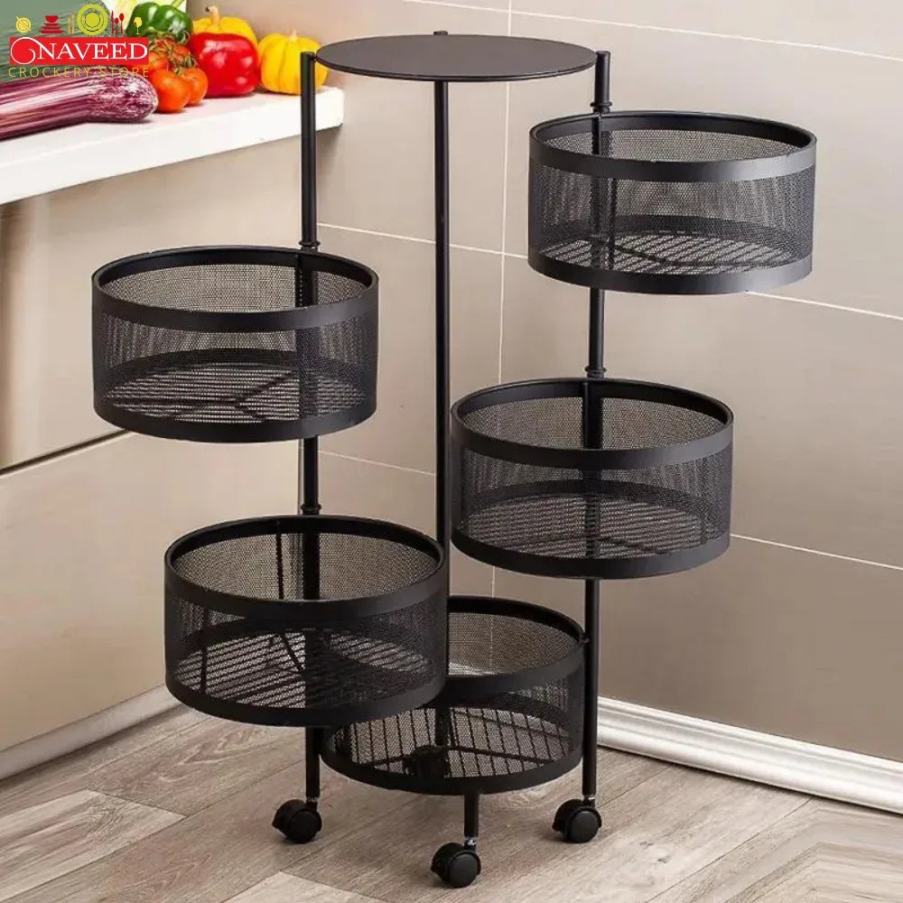 5-Layers Kitchen Storage Rack with Wheels